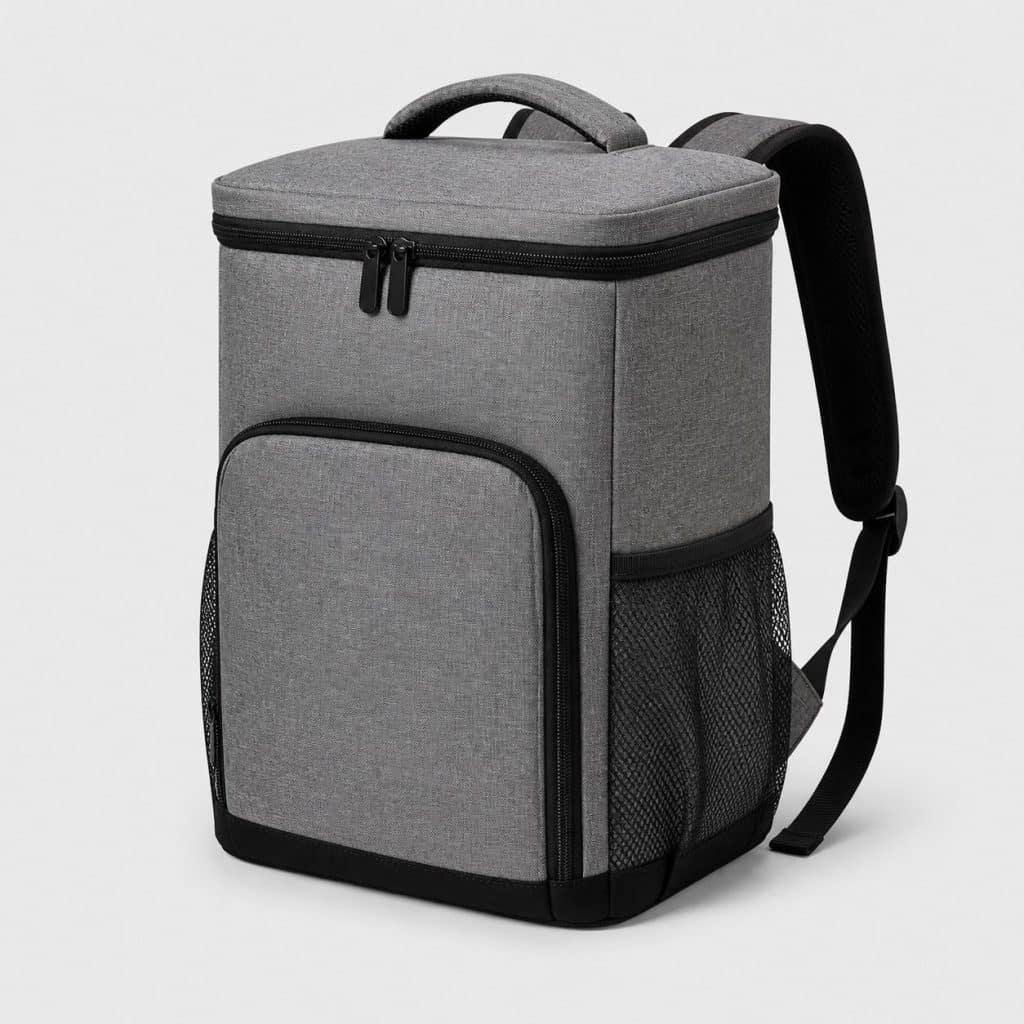 Petit sac à dos glacière isotherme sur fond clair